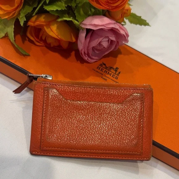 Authentic Hermes Orange Card Holder - Picture 2 of 16